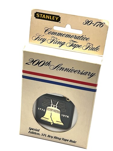 NOS VINTAGE Stanley 200th Anniversary Liberty Bell 3' Tape Measure w/Box - Works - Picture 2 of 14