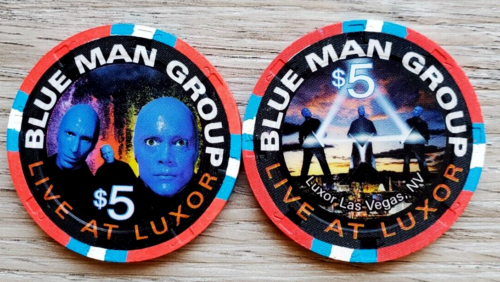 5 $ Las Vegas Luxor Blue Man Group Casino Chip - nieobiegowy - Zdjęcie 1 z 2