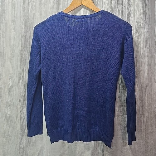 Pinc Girls NWT Sweater Size LG "Love" Sequin Art Graphic Navy Knit Lightweight - Picture 3 of 7
