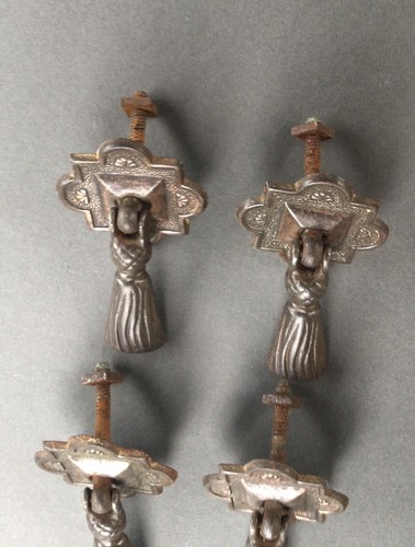 Antique Metal Cupboard Pull Handles X4 Reclaimed Salvaged - Picture 12 of 12