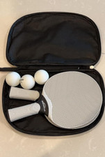 Professional Ping Pong Paddles Set 2 Table Tennis Balls Storage Bag Grey new