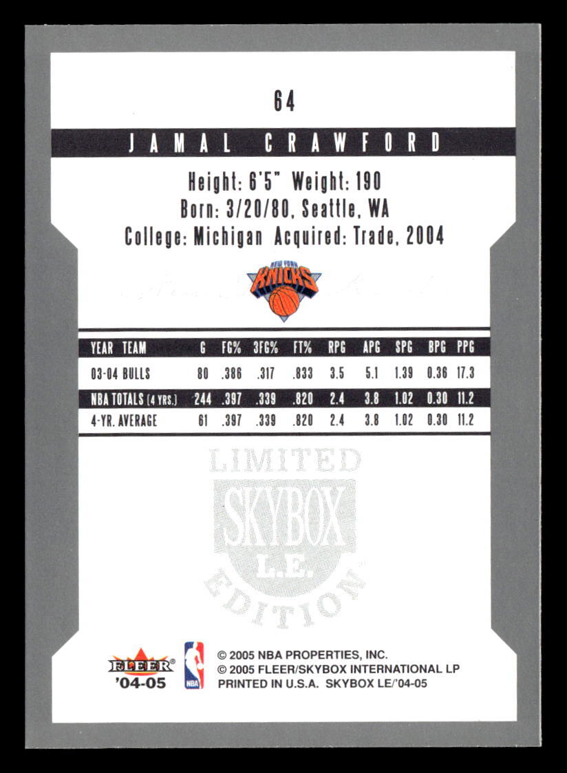 2004-05 SkyBox LE #64 Jamal Crawford Retail | eBay
