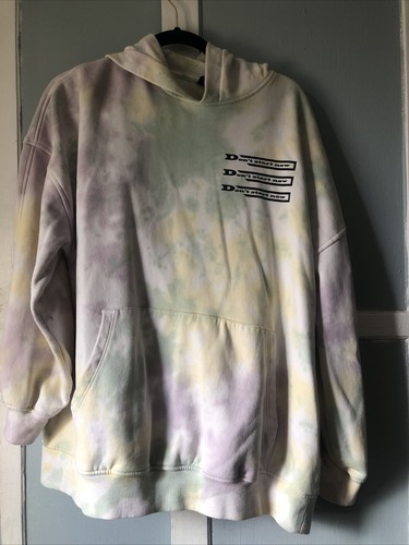 H\u0026M Dua lipa Tie dye Hoodie Womens Large Divided section oversized | eBay