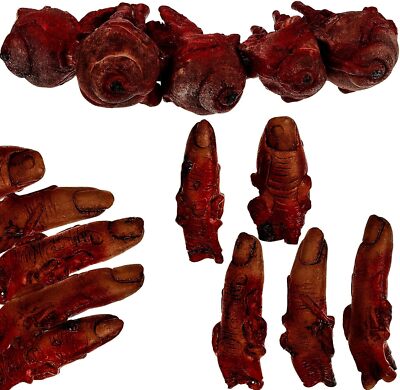 Hicarer 15 Pieces Halloween Broken Fake Body Parts Decoration Scary Nude, Red 