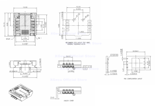 QFN8 /WSON8/MLF8/MLP8/DFN8 A DIP8 zócalo/adaptador para chip 6*5MM y 8*6MM - Imagen 6 de 9
