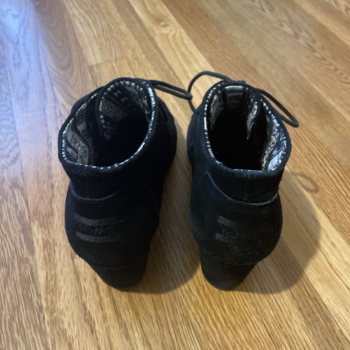 Toms Boots Womens 9 Desert Wedge Heels Ankle Booties 380515 Black Lace Up. - Picture 5 of 18