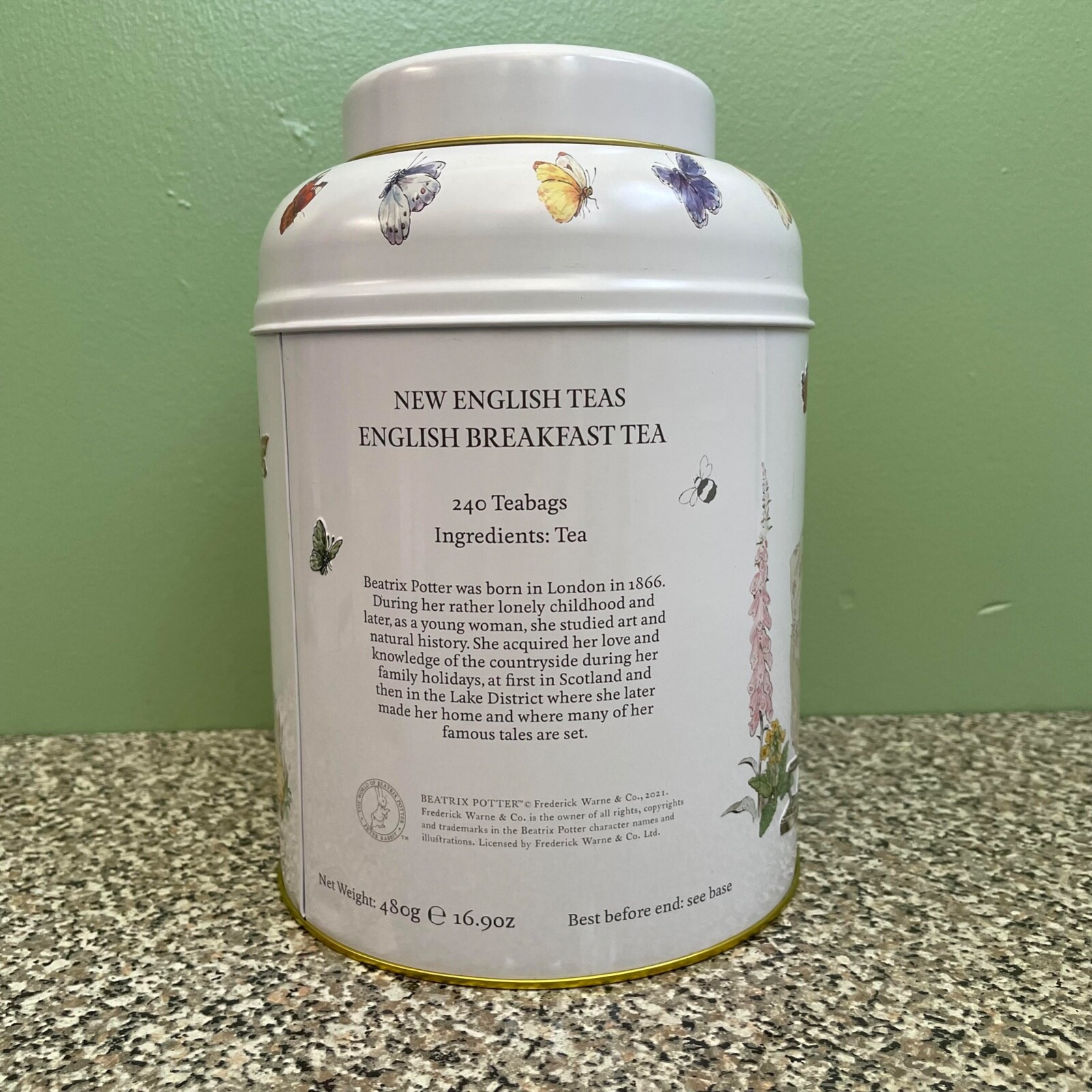 BEATRIX POTTER PETER RABBIT ENGLISH BREAKFAST TEA LARGE EMPTY CANISTER