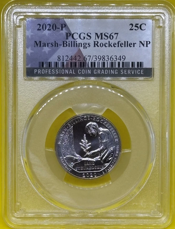 2020 P  Marsh-Billings Rockefeller NP  PCGS MS 67 Quarter - Image 2 of 4