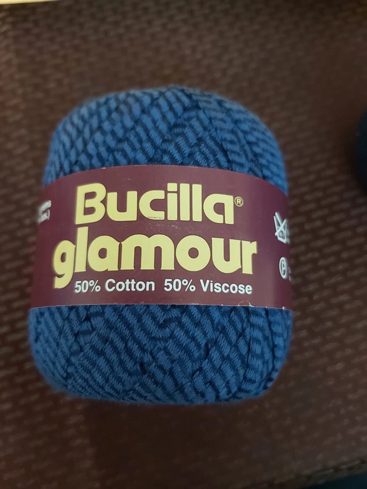 3 Bucilla Glamour Yarn Color 0018 Blue 50% Cotton 50% Viscose 93 Yards Ea 1 Open - Image 2 of 4