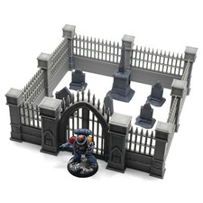 28mm Graveyard Cemetery Graves Gravestones Crypt Terrain Wargame Grimdark Sci-Fi