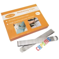 Box of 20 Stainless Steel Hemming Clips 3 Inches Measurement Ruler Sewing Clips