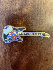 Vintage HARD ROCK CAFE Atlantic City Guitar Lapel Hat Pin Pinback Lucky Dice