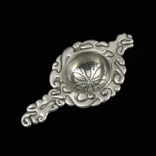 Thorvald Bindesbøll (1846-1908). Danish Art nouveau Silver Tea Strainer.