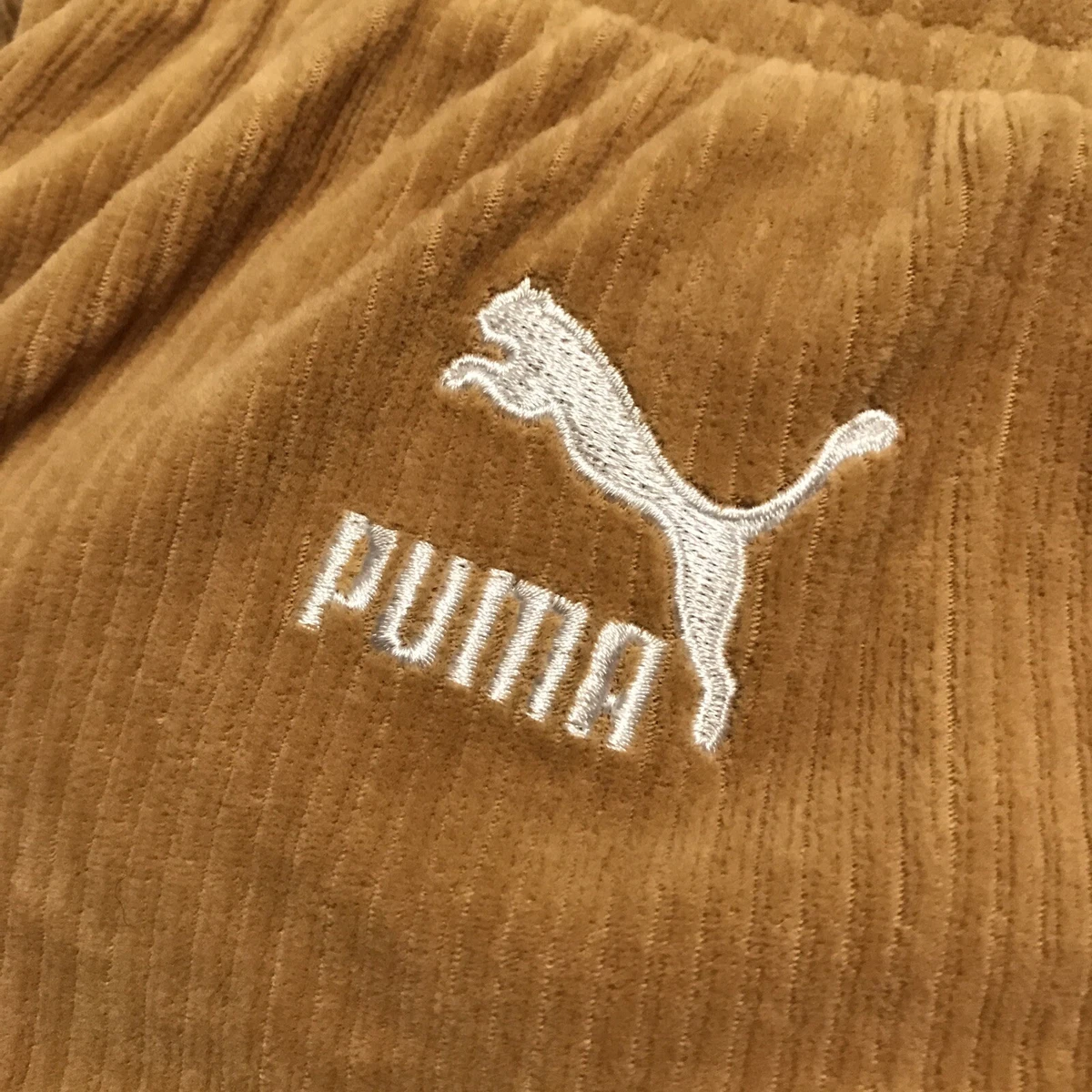 PUMA Honey Mustard CORDUROY BALLOON CROP JOGGERS 5XL Drawstring
