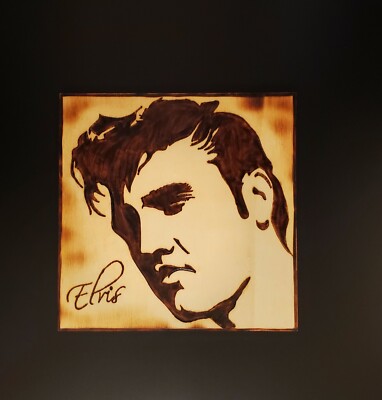 Antonio Pereira Pyrography Portrait  Elvis Presley    Portugal / Signed!