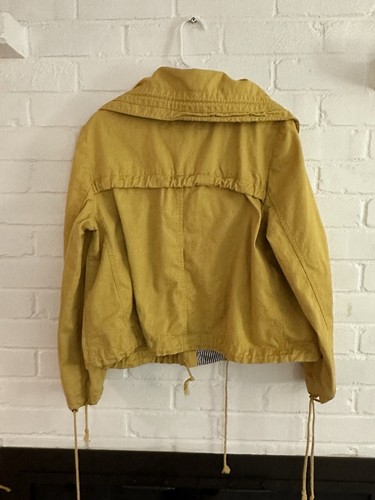Coffee shop Women’s Jacket Yellow Button/zip/tie Cinch Waste Size XL - Picture 7 of 18