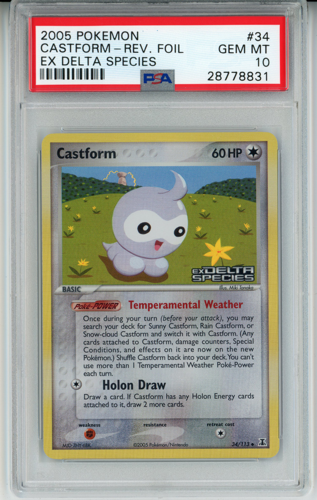 2005 POKEMON EX DELTA SPECIES CASTFORM #34 REVERSE PSA 10 GEM MINT #28778831