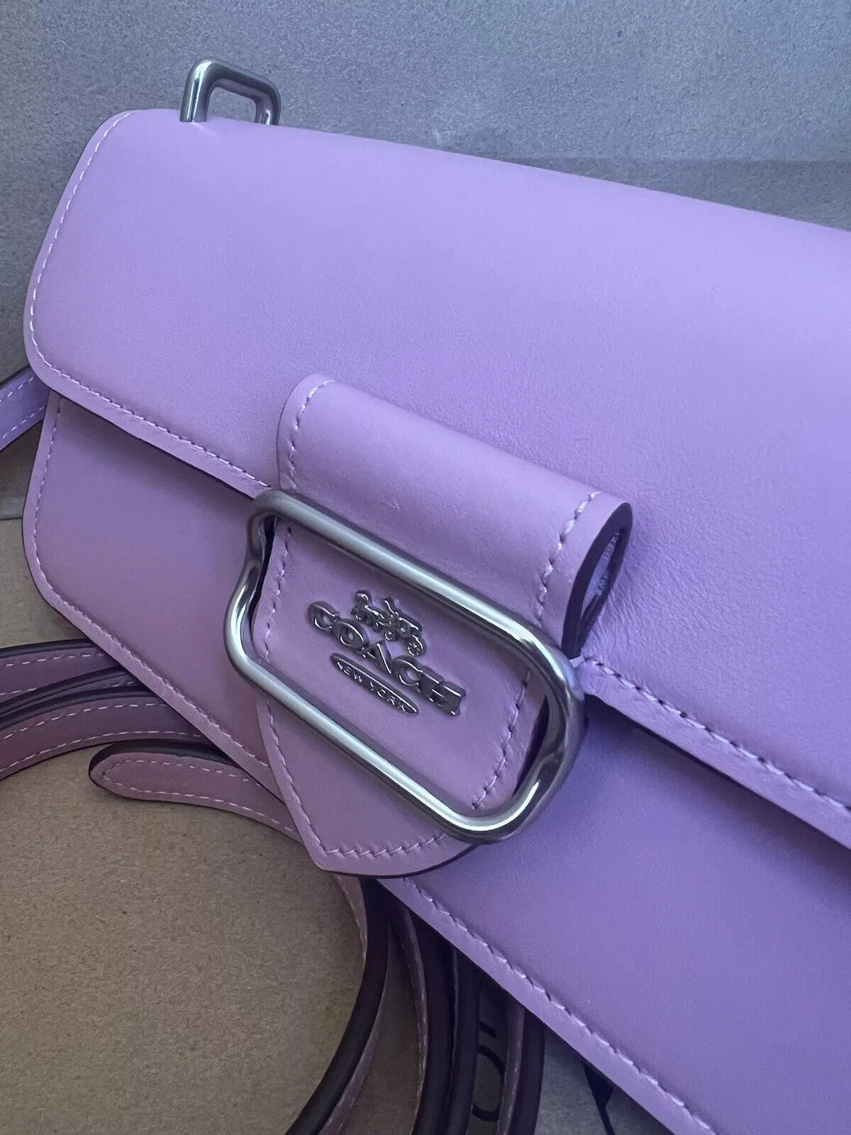 BORSA A TRACOLLA COACH MORGAN piccola nuova con etichette CO980 pelle rosa tulipano autentica originale