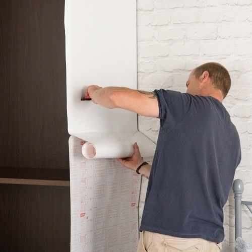 MATT WHITE STICKY BACK PLASTIC SELF ADHESIVE VINYL FILM WRAP 2m X 45cm FABLON - Image 3