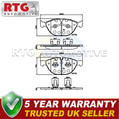 Front Brake Pads Set Fits BMW 5 Series 2004-2010 6 Series 2006-2010