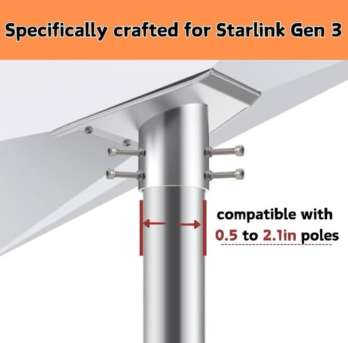 Xtra Heavy-Duty Starlink Gen 3 Mount Adapter Storm Resistant Aluminum Alloy V3 - Afbeelding 3 van 13