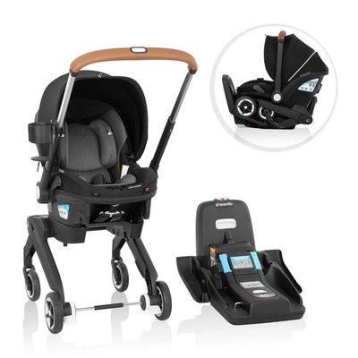 Infant Car Seat Stroller Combo 2-in-1 Travel System w/ Wheels Sensor Alerts