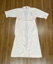 Christian Dior Loungewear Pink Satin Kimono Robe Embroidered Logo Sz M