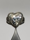 Sterling Silver Etched Floral Heart Design Ring Stamped Mexico 2.4 Grams Size 5 — photo 9
