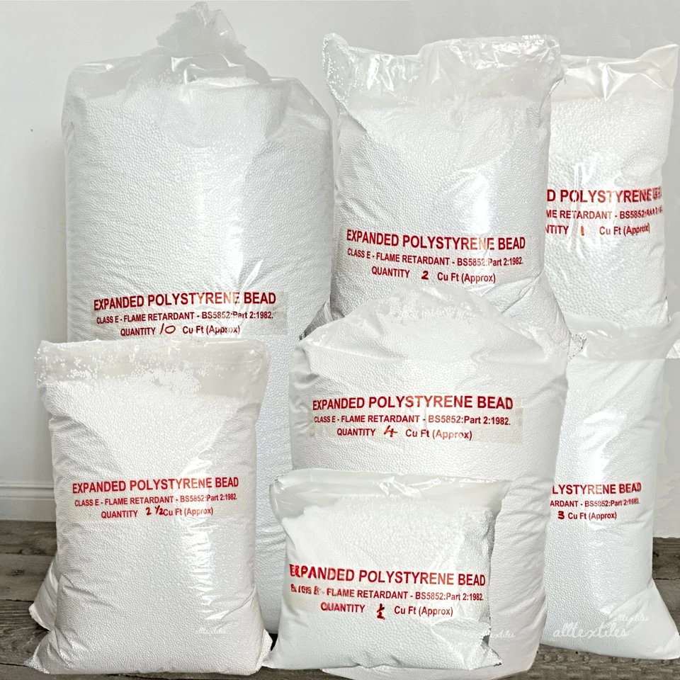 Polystyrene Beans, Beanbag Refill, Filling Top up Filler Booster Beads Bag Balls - Image 1 of 4