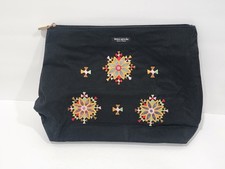 Kate Pade Black Embroidered Pouch Cosmetic Bag