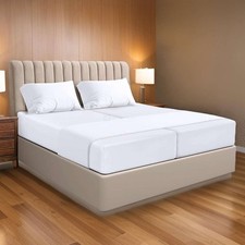 100 Egyptian Cotton Split Queen Sheets Sets for Adjustable Bed 5 Piece, Fits...