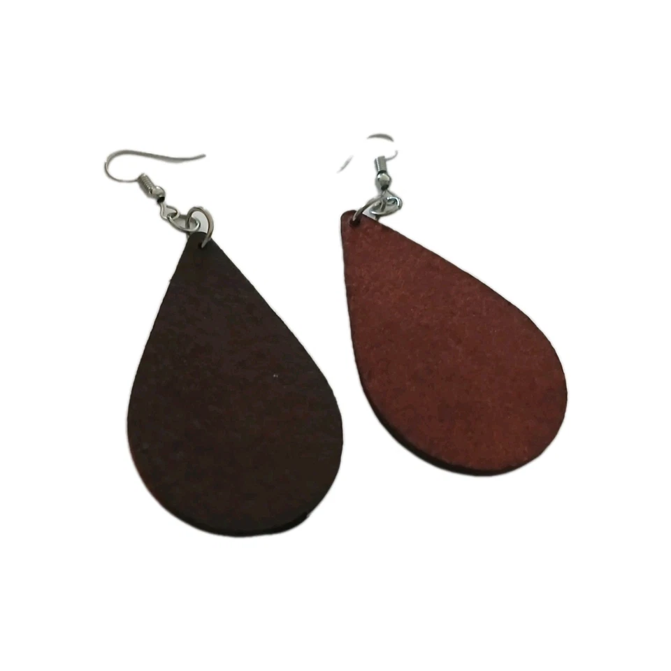 Cuero marrón??? pendientes colgantes Foto 3 de 4