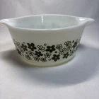 Vintage Pyrex 474-B Spring Blossom Green Crazy Daisy 1 1/2 Qt Casserole Dish