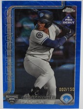 2025 Topps Pro Debut Christopher Familia Chrome Blue Wave Refractor #/150