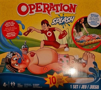 Operation Splash Sprinkler Mat Game Hasbro Ages 4+, 5 Foam Ailments