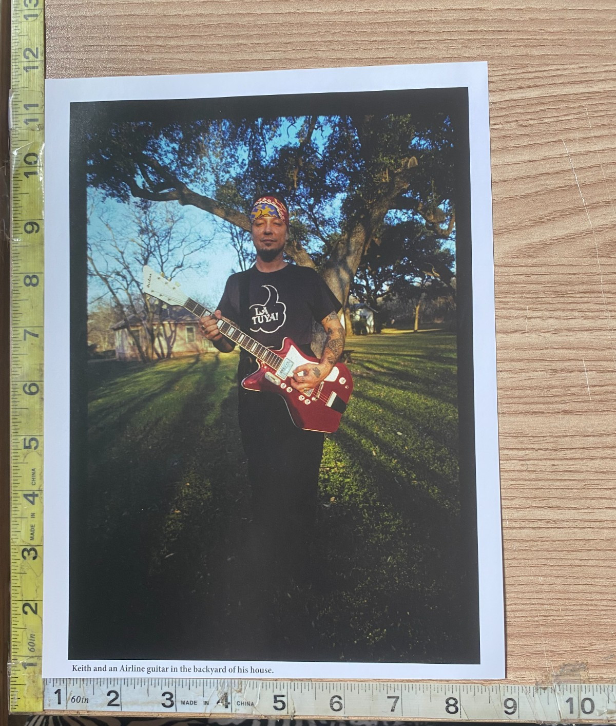Keith Ferguson With Guitar Under Tree Outside Publicity Scene Book Photograph