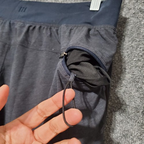 Lululemon Mens Drawstring Athletic Shorts Size Medium Navy Grey Casual Gym - Picture 6 of 18
