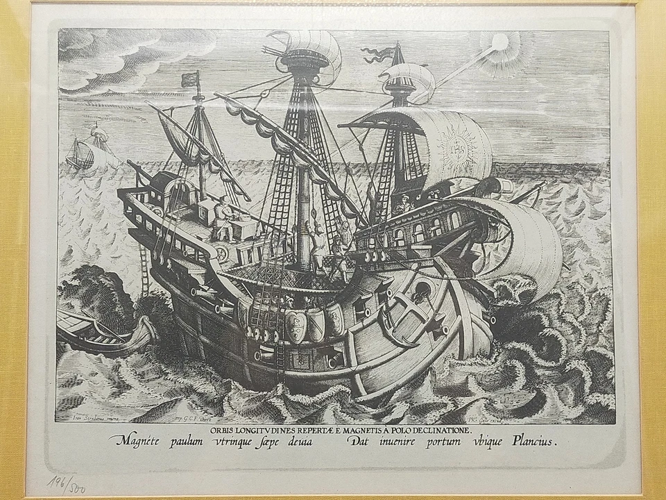 Historisches Bild "Orbis Longitudines" – Ioan Stradanus Maritimer Kupferstich - Bild 1 von 4