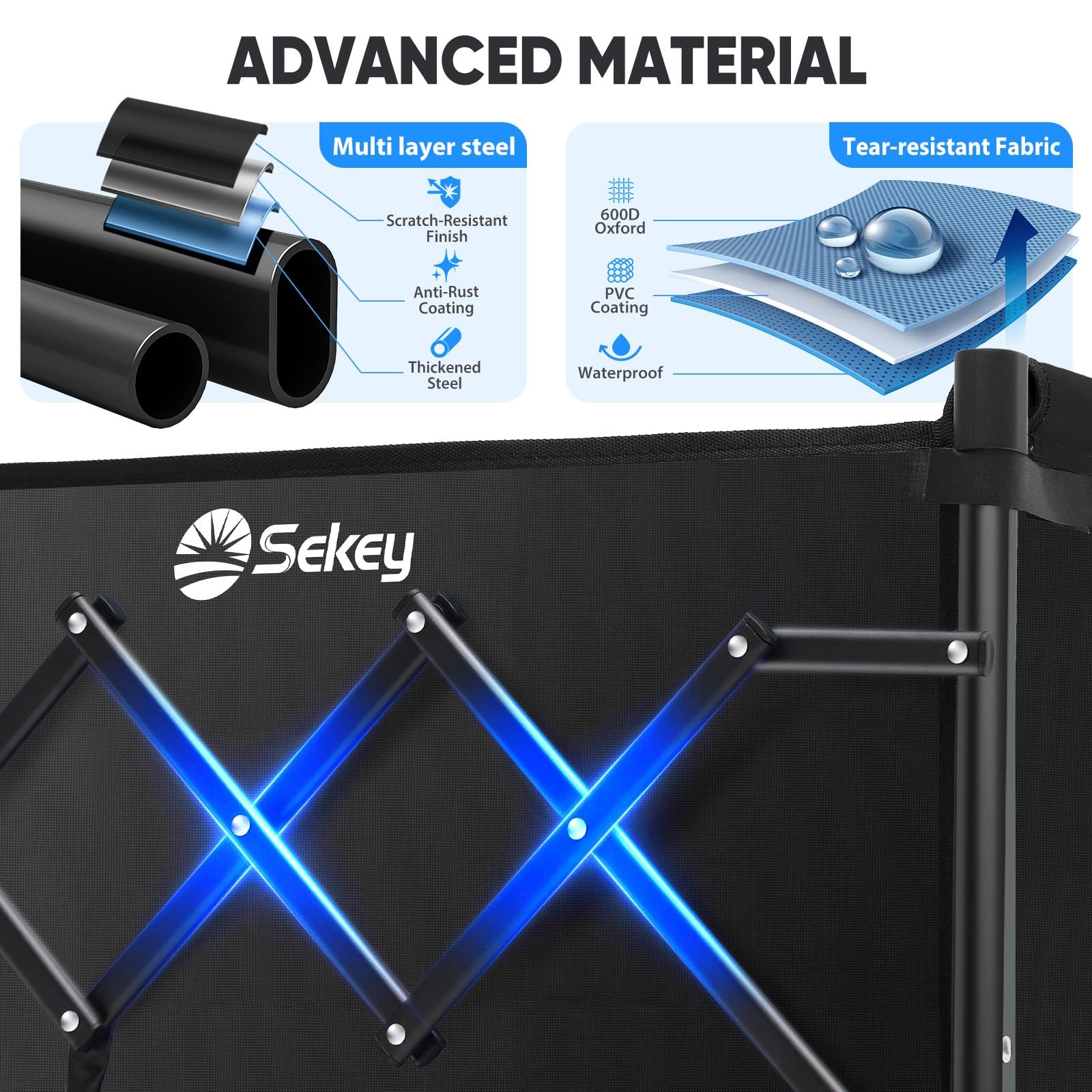 Heavy Duty Wagon with Big Wheels Foldable Cart 220LBS Capacity Utility
