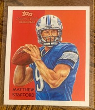 2009 TOPPS NATIONAL CHICLE MINI MATTHEW STAFFORD ROOKIE INSERT CARD CHICLE BACK. rookie card picture