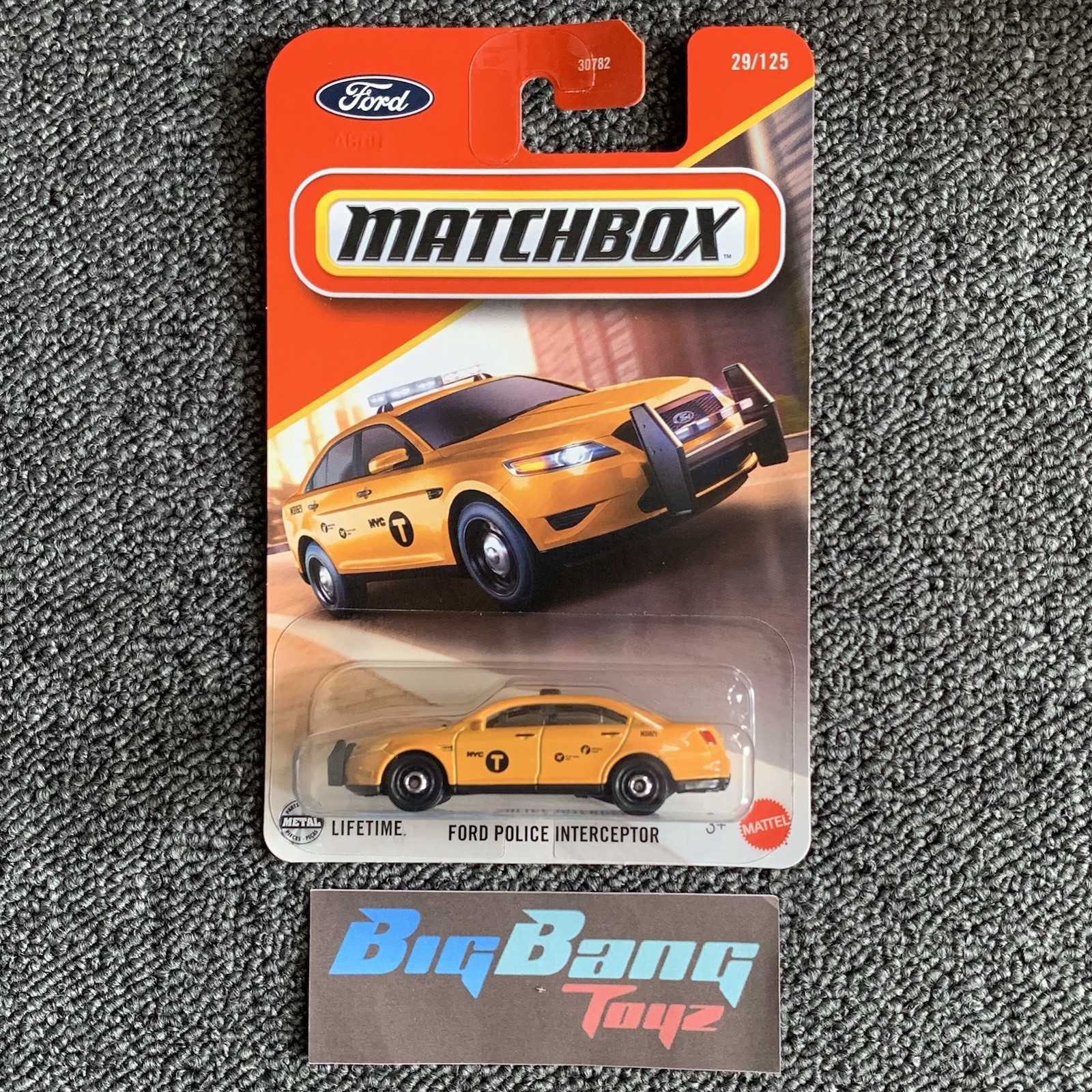 Matchbox Ford Police Interceptor Yellow Taxi #29 Mainline 2025