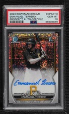 2023 Bowman Chrome Prospect Speckle Refractor Enmanuel Terrero PSA 10 Auto 11oq