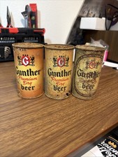 lot of 3 gunther flat top beer cans poor quality see pics empty