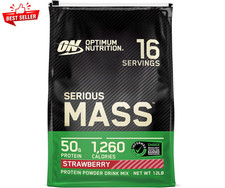 Optimum Nutrition Serious Mass,Strawberry Flavour, 16 Servings, 5.45KG 8.26 per kilo