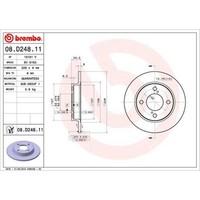 Brembo 2X Bremsscheibe Hinten Ø228 Mm Voll FüR Suzuki Swift V AZ 1.2 1.0 Baleno