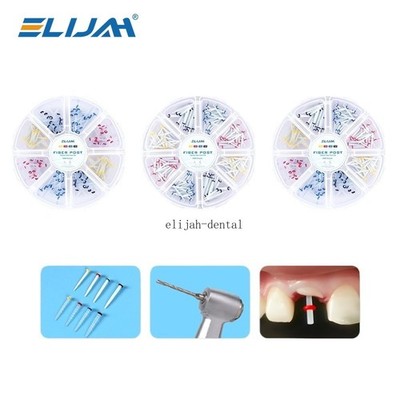 1Box Dental Fiber Post Kits Screw/Straight Post Quartz Glass Thread Pile