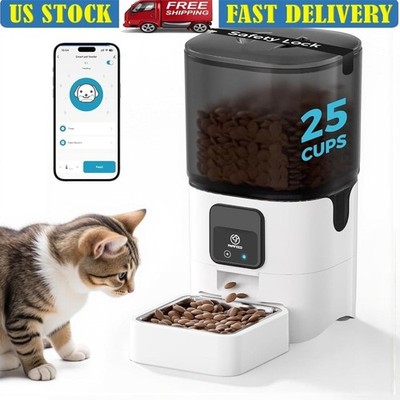 WiFi Automatic Cat Dog Feeder Remote App Control Slow Feeder Portion Control New