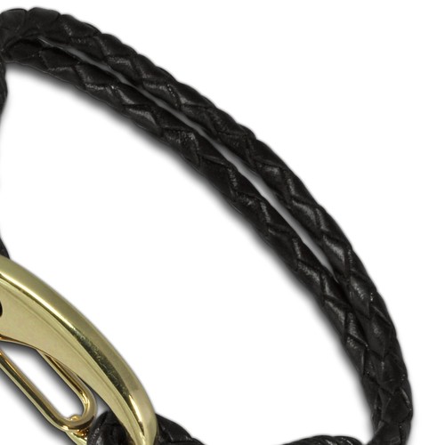 SilberDream Edelstahl golden Lederarmband schwarz Bolo-Armband LAP514S - Imagen 3 de 7