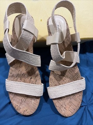 Cream Color Strap Sandals  Size 10