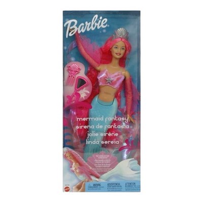 Mattel Barbie Fantasy Meerjungfrau 2002 Puppe mit rosa Haaren selten neu verpackt versiegelt Spielzeug
